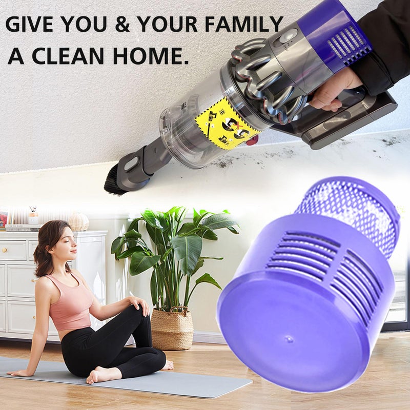 LhhTing V10 Replacement Filters - 4 Pack for Dyson V10 Cyclone Series, Absolute, Animal, Total Clean, SV12 - Includes 1 Clean Brush - Image 5